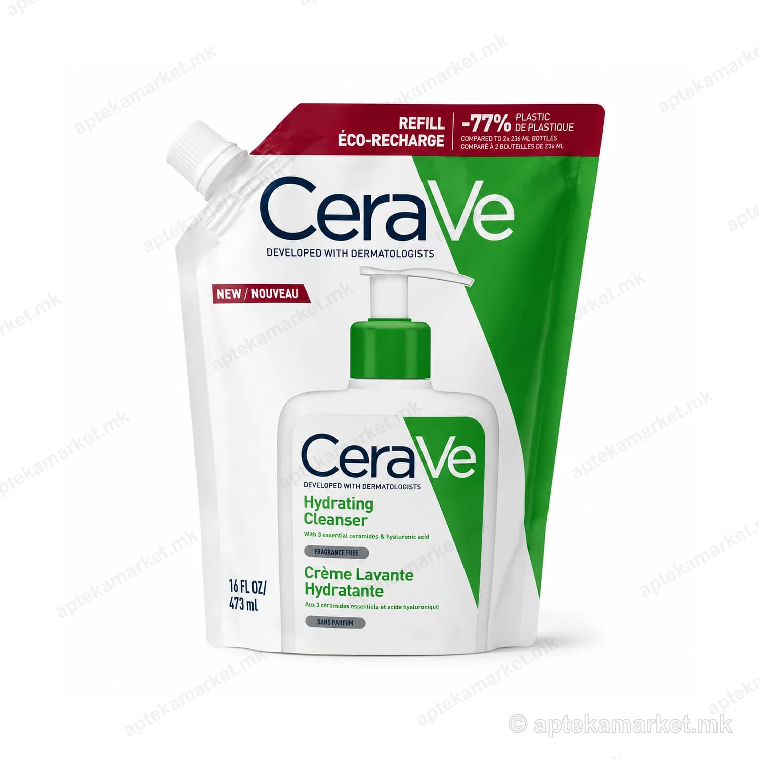 CeraVe CeraVe Hydrating Cleanser Refill 473 ml, packaging, AptekaMarket